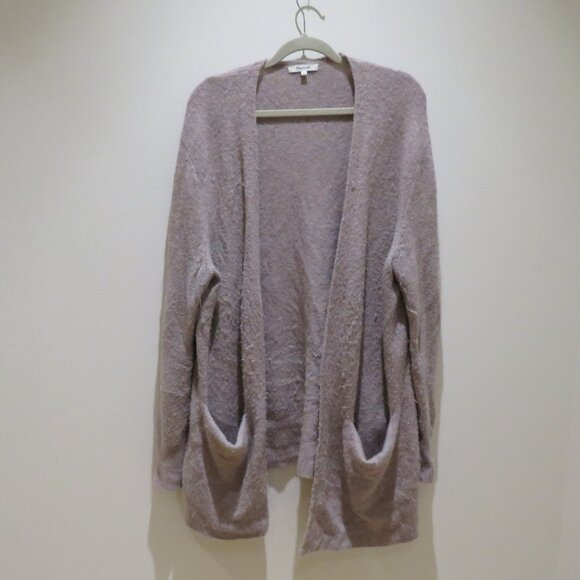 MADEWELL Cozy Walker Open Front Cardigan in Heather Root Comfy Minimal - Size L - Picture 2 of 13